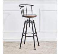 CSYQPDMBDL Taburete de Bar, Taburete Alto para Cocina, Taburete de Bar Giratorio Ajustable con Asiento Redondo Trasero de Madera Maciza con reposapiés(A)