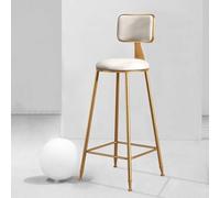 CSYQPDMBDL Taburete de Bar, Taburete Alto para Cocina, Taburete de mostrador Moderno con taburetes de Cocina Redondos Traseros, taburetes de Bar industriales, Asiento de Silla de Comedor(White,75cm)