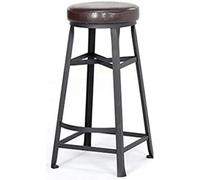 CSYQPDMBDL Taburete de Bar, Taburete Alto para Cocina, Taburete Redondo Sin Respaldo con Reposapiés Asiento De Madera/Cuero PU Altura 75 Cm Adecuado for El Hogar Cocina Bar(PU Leather)