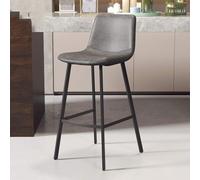 CSYQPDMBDL Taburete de Bar, Taburete Alto para Cocina, Taburetes de Bar Modernos con Respaldo, Taburete de Cocina de Metal, Silla de Comedor de Altura con reposapiés, taburetes Negros(Grey,Black Leg)
