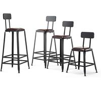 CSYQPDMBDL Taburete de Bar, Taburete Alto para Cocina, Taburetes De Cocina De Cuero PU con Respaldo Y Reposapiés Ideal for Pub Casero 45/65/75/80cm Marrón(75cm)