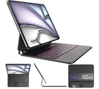 CSZZACME Funda para iPad Air de 13 pulgadas, teclado M3 2025 y M2 2024, teclado mágico para iPad Pro de 12.9 (6ª, 5ª, 4ª, 3ª generación), fijación magnética, trackpad multigestos, retroiluminación de