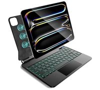 CSZZACME - Teclado AZERTY para iPad Pro de 11 pulgadas, M5 2025 y M4 2024 con Trackpad multitarea, retroiluminación, teclas de acceso directo, fijación magnética, color negro