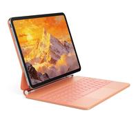 CSZZACME - Teclado AZERTY para iPad Pro de 11 pulgadas, M5 2025 y M4 2024 con Trackpad multitarea, retroiluminación, teclas de acceso directo, fijación magnética, naranja