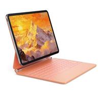 CSZZACME Teclado AZERTY Puré para iPad Pro 13 Pulgadas M5 2025 & M4 2024 con Trackpad Multitarea, Retroiluminación, Teclas de Atajo, Fijación Magnética, Naranja