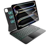 CSZZACME Teclado AZERTY Puré para iPad Pro 13 Pulgadas M5 2025 & M4 2024 con Trackpad Multitarea, Retroiluminación, Teclas de acceso directo, fijación magnética, negro