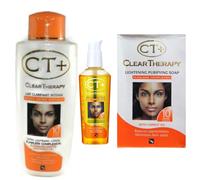 CT+ Clear Therapy - Loción aclaradora extra + jabón + suero de aceite de zanahoria (paquete de 3)