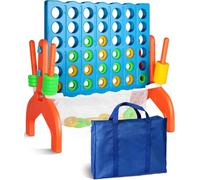 CT SPORTS Giant Connect 4 - Juego de estrategia Connect 4 de para niños a partir de 3 años, perfecto para diversión en interiores y exteriores de 4 en fila, reuniones familiares y fiestas