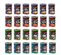 CT-TRONICS Alpha Spirit Alimento Húmedo Maxi Packs Mensual 24 latas x 400 Gr (Mix 1 Cordero con Pera, Ternera con Melón, Pato con Manzana, Salmón con Piña)