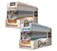 CT-TRONICS Leonardo Drink [Pack 2 Cajas De 20x40g Total 40 Sobres] Bebida para Gato | Caldo de Carne con Tiras | Alimento complementario para Gatos (Pato Y Salmon)