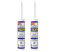 CT1, 2 x CT1 Sellador Único Constructores Estándar Multi Multiusos Silicona Masilla Pegamento Adhesivo Extra Fuerte 290ML en Blanco por CT1
