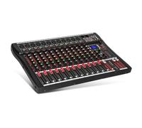 CT120 - Mezclador de audio profesional, 12 canales, Bluetooth, USB, Live Studio, DJ, reproductor de MP3, disco U, fuente de alimentación Phantom de 48 V, salidas XLR para grabación de PC, CT120