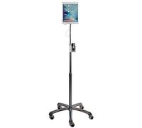 CTA Digital: Soporte Giratorio Ajustable Resistente para Tablet con Cuello de Cisne con Ruedas de Bloqueo para tabletas de 7 a 13 Pulgadas, se Adapta a iPad Air 3 de 12.9 Pulgadas (7ª generación),