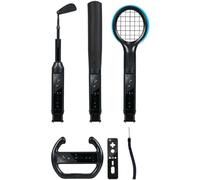 CTA Digital The Grand Slam 6 in 1 Sports Pack for Wii - Volante/mando (Deporte, Wii, Digital, Inalámbrico, Gameport, Negro)