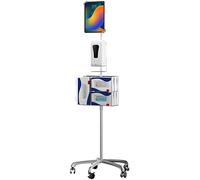 CTA - Soporte de pie para Tablets de 7-13 Pulgadas con Base de Cuello de Cisne y dispensador automático de jabón