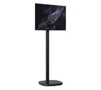 CTA - Soporte ergonómico de Suelo para monitores y televisores de hasta 35 Pulgadas y 10 kg, Soporte móvil con Base antigolpes y Altura Ajustable, Grado Comercial, Negro (Add-MSADFSB)
