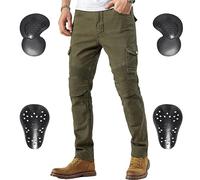 CTBQiTom Morradhose Herren Motorrad Hosen Motorrad Jeans Motorradhose Jeans Gepanzert mit CE Armung,Verde Militar,36W/31L