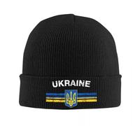 CTBYUTFZR Gorros con símbolo de Ucrania, Gorro de Punto de tridente ucraniano, Gorros elásticos Masculinos KPOP Femeninos, Gorros de Gorro de Calle Personalizados de otoño
