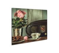 CTC de Trade | Cubiertas 60 x 52 cm vitrocerámica Protectora de Cristal Protección antisalpicaduras Abdeckplatte Bandeja de Horno para Cubrir la vitrocerámica Cocina Retro