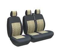 CTCYWLWAYZ Funda Asiento Coche para Renault para Master para Trafic Universal 2+1 Fundas Asiento Coche Protector(3 Plazas Beige)