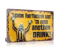 CTDF Letrero de estaño con texto en inglés "In Home Bar Yup, I'M Furthest From God, So I'Ll Have Another Drink!", letrero de estaño para zona de piscina, letrero divertido para el hogar (30 x 40 cm)