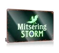 CTDF Letrero de lata con logotipo de pájaro brillante verde sobre fondo oscuro, decoración de bar, decoración de cerveza, juegos vintage (20 x 30 cm)