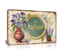 CTDF Letreros de oficina divertidos vintage con diseño floral de Mayflower con elegantes diseños de jarrón, letrero de metal, letreros de metal vintage divertidos y accesorios para hombre (30 x 40 cm)