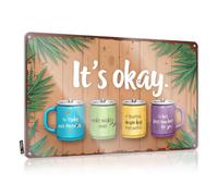 CTDF Letreros divertidos de Man Cave con texto en inglés "Embrace Imperfection: tazas inspiradoras para amor propio y crecimiento, letrero de estaño, letreros divertidos de camping para bar (30 x 40
