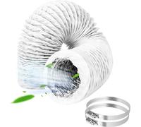 CTDMJ Manguera de salida de aire de 100 mm de diámetro, 3 m, flexible de PVC, tubo de aluminio para aire acondicionado, manguera de extensión de aluminio flexible con 2 abrazaderas de manguera de