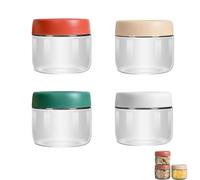 CTForest 4 Piezas Tarro de Cristal, Tarro de Condimento, Aptas para Guardar Cereales, Ensaladas, Mermeladas, Condimentos, etc(300 ml)