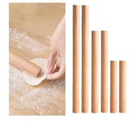 CTForest 6 Piezas Rodillo, Rodillos de Amasar en Madera de Haya, Rodillo Madera,para Pizza, Pasta, Pan