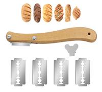 CTForest 7 Piezas Cuchillos Pan para Cortar, Cuchillo de Panadero, Herramienta Corte Pan Mango Madera, Adecuado para Cortar Pan, Recortar la Forma Del Pan, Embellecer Alimentos