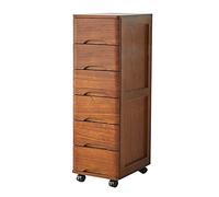ctg CóModa, Gabinete de Madera Maciza de Varias Capas con Ruedas, 6 Cajones, Adecuado para Sala de Estar Y HabitacióN de NiñOs/walnut color / 30x40x104cm