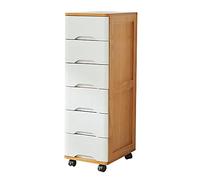 ctg CóModa, Gabinete de Madera Maciza de Varias Capas con Ruedas, 6 Cajones, Adecuado para Sala de Estar Y HabitacióN de NiñOs/color de la madera / 30x40x104cm