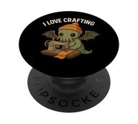Cthulhu de Costura Kawaii, Lindo Lovecraftian I Love Crafting PopSockets PopGrip Adhesivo