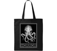 Cthulhu H.P. Lovecraft - Bolsa de transporte con diseño de terror, algodón ecológico natural, color negro, talla única, Negro , talla única