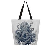 CthulhuPrint - Bolsa de hombro unisex reutilizable, plegable, casual, elegante, para compras, playa, viajes, trabajo y escuela
