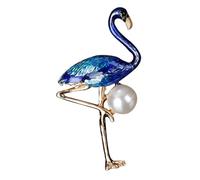 CTIRCHIU 1pieza Broche De Flamingo Perlas Chic Alfiler De Moda Aleación Accesorio Elegante Para Mujeres Eventos y