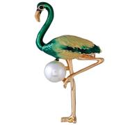 CTIRCHIU 1pieza Broche Flamingo Perlas Pin De Moda Aleación Accesorio Chic Para Mujeres y Niñas Para Bodas y Fiestas