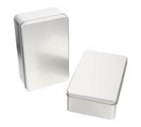 CTIRCHIU 2 Cajas Decorativas de Hojalata Plata para Envolver Galletas y Dulces, Reutilizables Diseño Simple, Capacidad Adecuada y Peso Ligero para Obsequio o Almacenaje