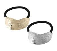 CTIRCHIU 2 Gomas Elásticas de Metal Forma de Hoja Pelo, Coleteros Elegantes y Prácticos para Mujeres en Diversas Ocasiones, Paquete de 2 Piezas