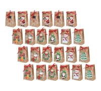 CTIRCHIU 24 Piezas Cajas Navideñas de Papel para Dulces Navideños, Bolsa de Merienda Navideña, para Chocolate y Caramelos, 8 Estilos, Gran Capacidad, Navidad