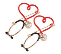 CTIRCHIU 2piezas Broche De Aleación Forma De Estetoscopio Para y Enfermeras De Accesorios De Moda Para Ropa Para y Ocasiones Especiales