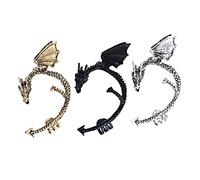 CTIRCHIU 3piezas Pendientes De Dragón Punk Gótico De Clip Para Oreja Joyería Retro De Vintage Accesorio Creativo Para y Ocasiones Especiales