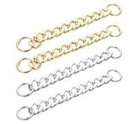 CTIRCHIU 4 Piezas de Cadenas Decorativas para Zapatos Agujeros, Accesorio DIY para Sandalias, Hebilla Acrílica en Colores Dorado y Plateado, Decoración Reutilizable para Calzado Casual