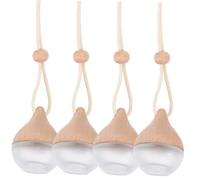 CTIRCHIU 4piezas Difusor De Aceite Colgante Para Automóvil De Perfume Pendant Decoración Aromática De Coche Botella De Esmerilado Haya Para Crear Un Relajante