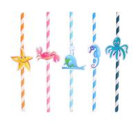 CTIRCHIU 50 de Papel Coloridas Diseño de Animales Marinos para Fiesta Verano, Decoraciones Hawaianas Prácticas