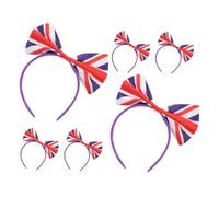 CTIRCHIU 6piezas Diademas Lazo Bandera Reino Unido Para Fiestas Eventos Deportivos Celebraciones Accesorios Pelo Material Satén