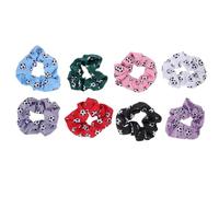 CTIRCHIU 8 Coleteros Pelo de Tejido Estampado para Niñas, Bandas Elásticas Fáciles de Combinar y Que No Se Caen, Ideales para Uso Diario