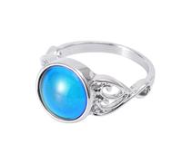CTIRCHIU Anillo De Decoloración Vintage Para Mujer Anillo De Compromiso Redondo Cambio De Color Joya De Moda Premium Talla Para y Familia